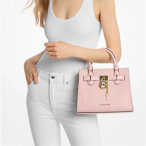 MICHAEL KORS Hamilton Small Satchel & Zip Coinpouch Set in Powder Blush NWT - Picture 5 of 15